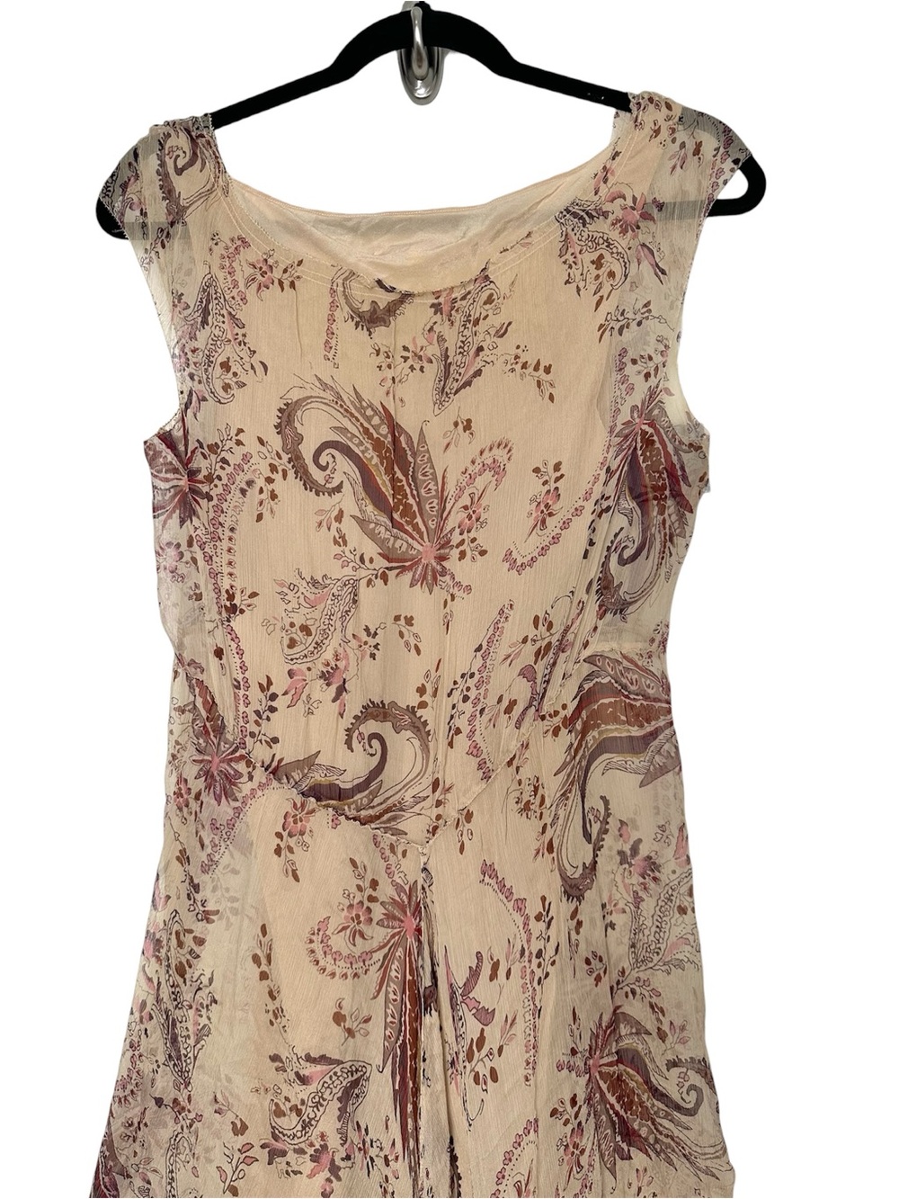 Vintage Fairycore Silk Sheer Maxi Dress High Low Goblincore Earthy Y2K Hobbit - Picture 12 of 15